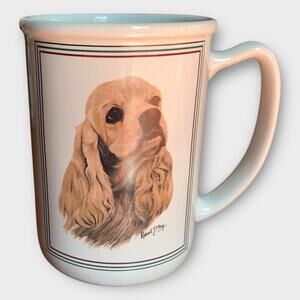 Robert J. May Cocker Spaniel DOG  Ceramic LARGE Coffee Cup QPI NC, USA 16 0z